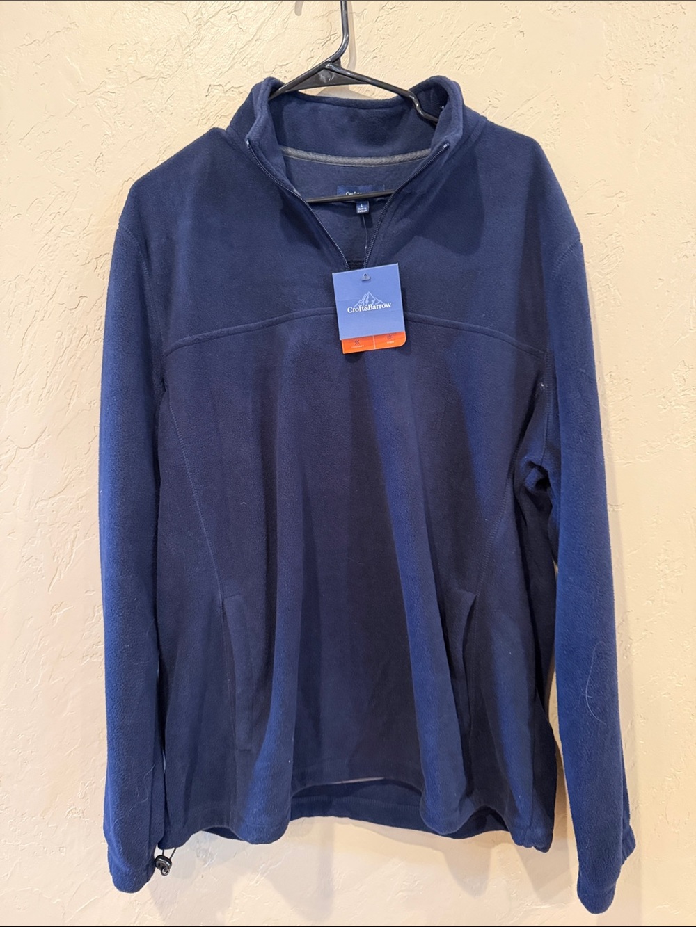 croft & barrow Navy Half-Zip Fleece Pullover- NWT